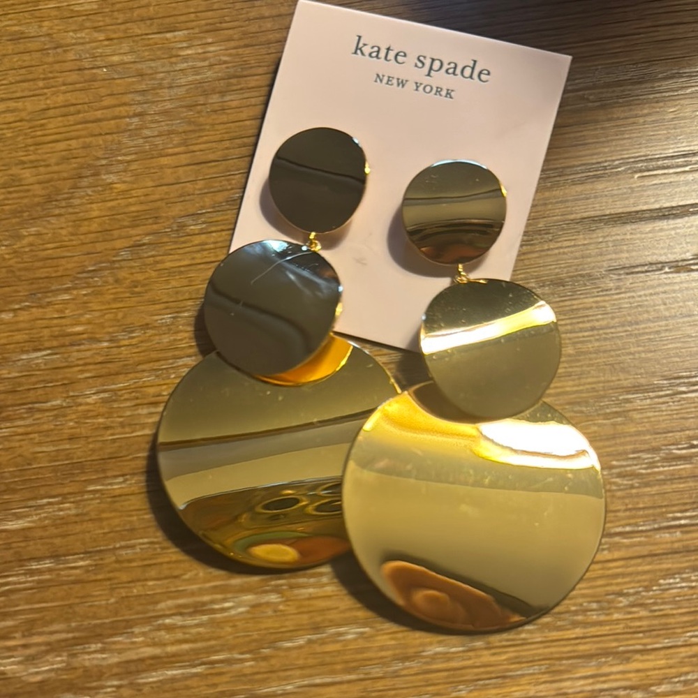 Kate Spade Shiny Gold Disc Earrings